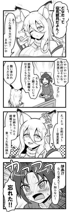 【けも耳パラサイト】
<我けも耳、故に我あり>その②
4コマスタート! 姉を名乗る謎のけも耳は何者だ!? 