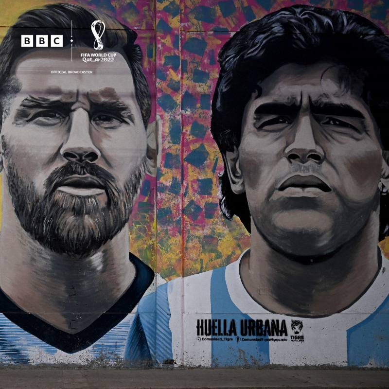 BBCSport's tweet photo. In what is set to be his final appearance on football's biggest stage, Lionel Messi has the chance to emulate his late idol Diego Maradona.

But how does their influence compare in their runs to the #FIFAWorldCup final?