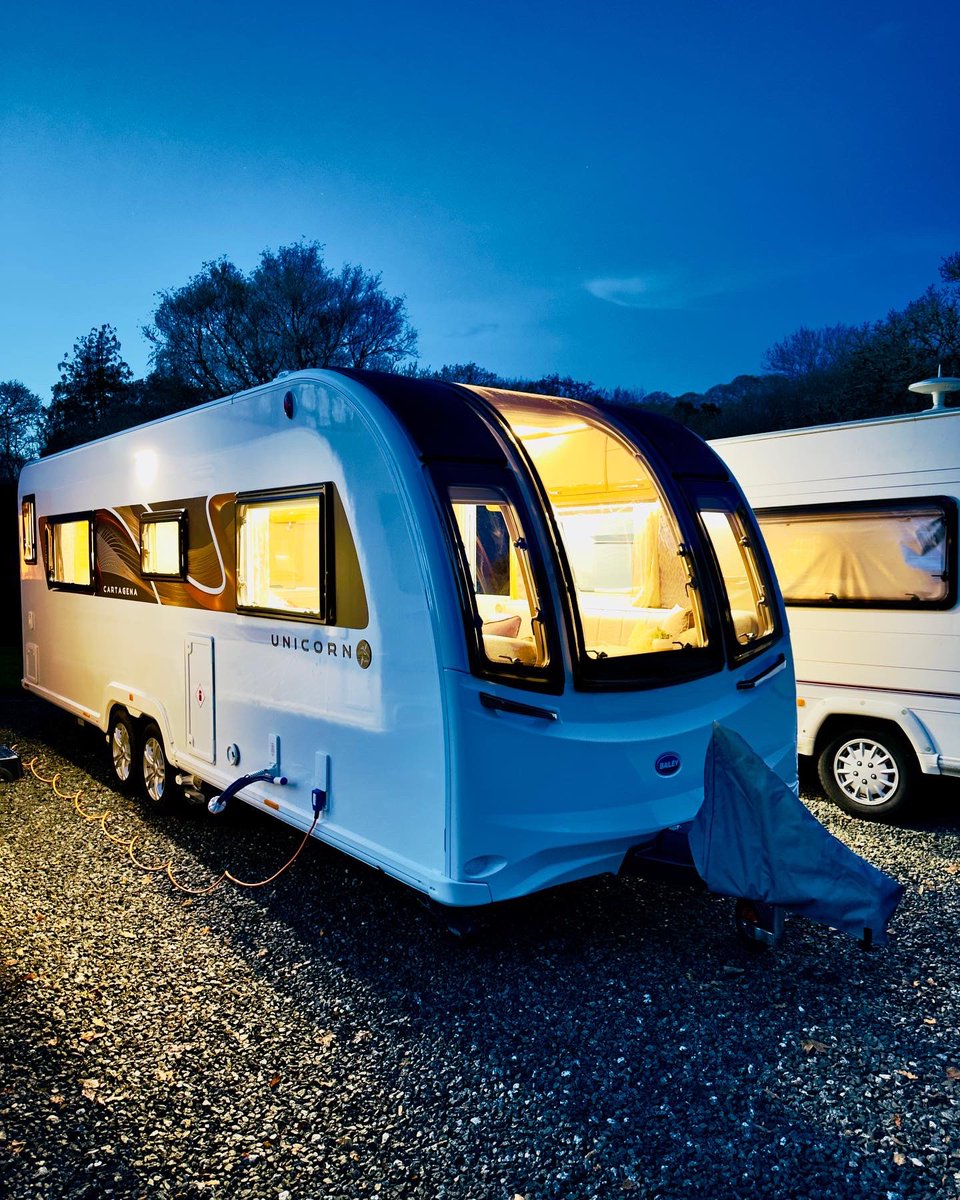 thetouringboys's tweet photo. Say hello to our new @BaileyofBristol Unicorn Cartagena, we are very much looking forward to creating fond new memories in her. #Caravan #Travel #travelphotography #newcaravan #staycation #travelling https://t.co/CAHswpWkoD
