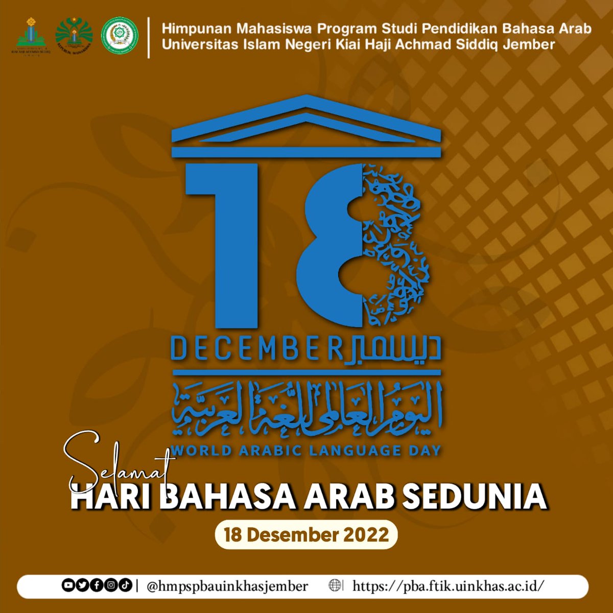 pbauinkhas's tweet photo. [SELAMAT HARI BAHASA ARAB SEDUNIA] 
18 Desember 2022 https://t.co/1sam0gdnQN