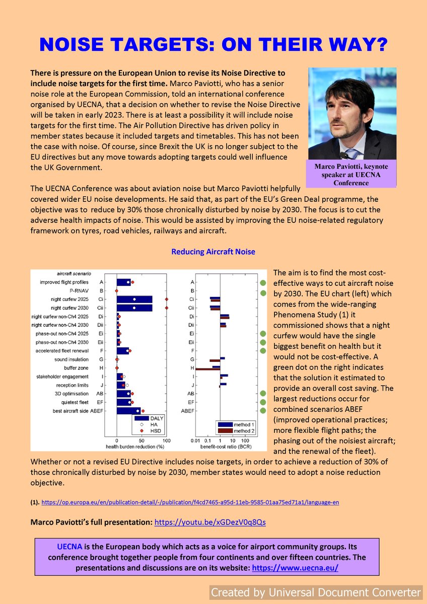 The EU may revise its Noise Directive next year. And there is a possibility it may introduce mandatory targets to cut noise for the first time. Story featured in our current newsletter: uknoiseassociation.com/bottom-rung.ht…