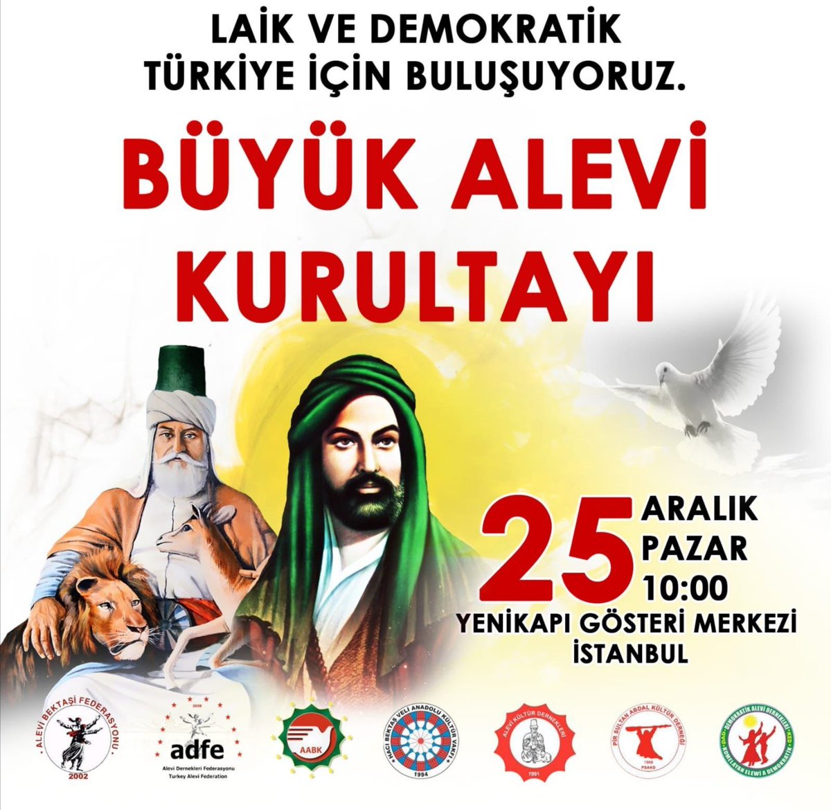 kizilbaslar1's tweet photo. Devrimçi Kızılbaş Hareketi olarak 25 Aralık  pazar günü Yenikapı Gösteri Merkezinde, Büyük Alevi Kurultayında buluşuyoruz! https://t.co/tI6Y93Ky1z