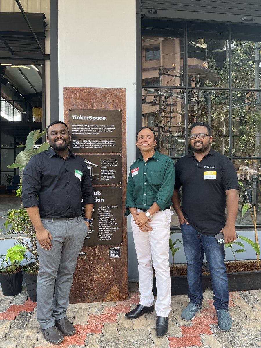 Super excited to be part of inauguration of “TinkerSpace” an open community space for exploring new technologies, conceptualised as an evolution of Library culture in Kerala with <a href="/TinkerHub/">TinkerHub</a> cofounder Moosa Mehar &amp; <a href="/mittutigi/">Mittu Tigi</a>