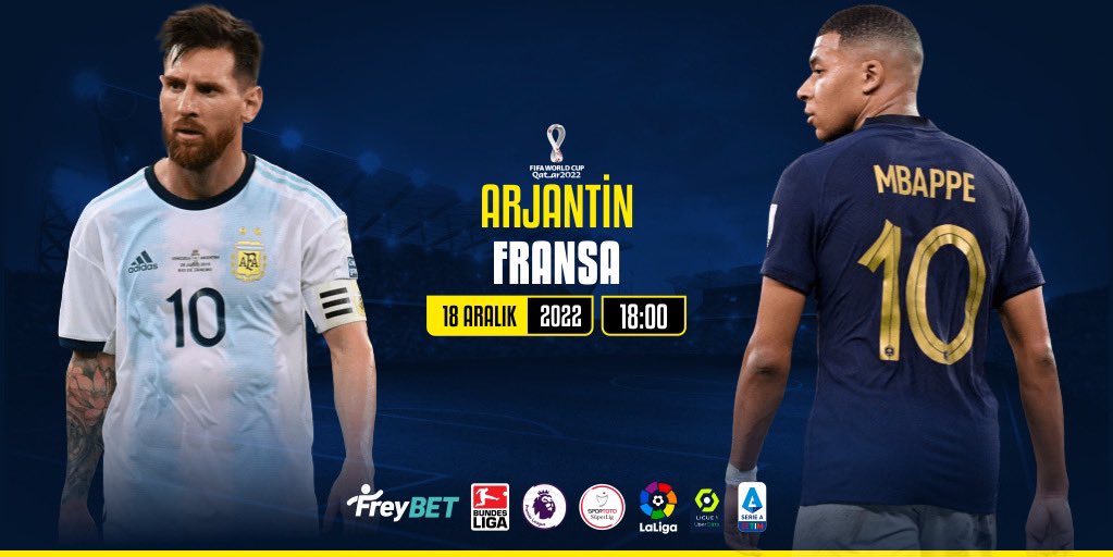 ⚽️ Bugün saat 18.00'da Arjantin - Fransa karşı karşıya geliyor. Günün maçında en yüksek oranlar FreyBET'te!

📺 HD yayın Freybet TV'de!

📲 linktr.ee/freybet