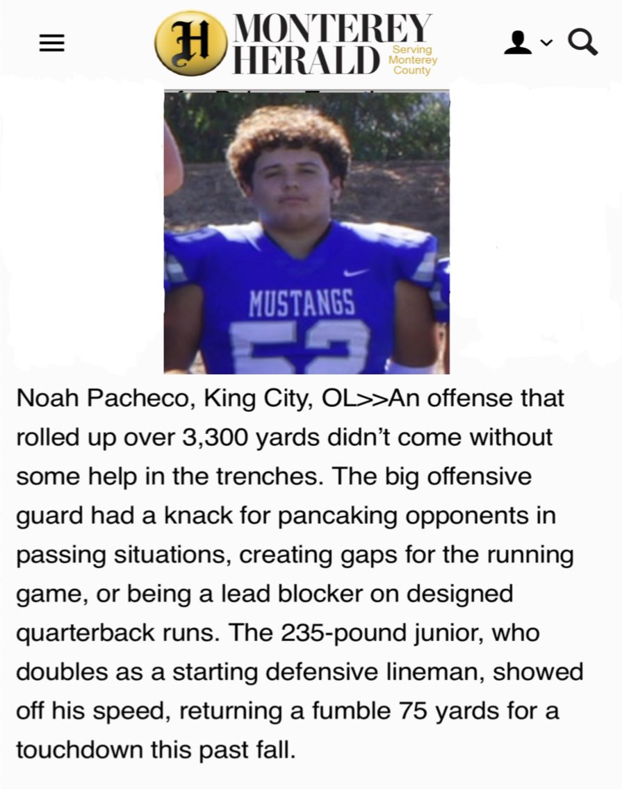 Congratulations Noah on making the All-County team!