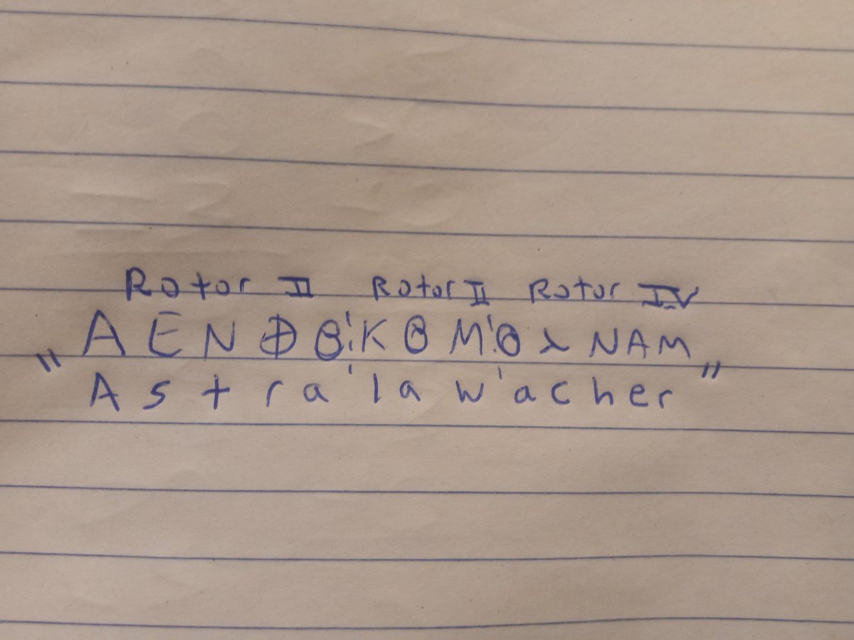 EcclesiaRocks's tweet photo. A possible #ZodiacKiller "My name is" cipher solution

My name is ----

"Astrala wacher"

[Watcher of the stars]

[RAC]

Original #EnigmaCipher 🗝️s #Z13 #SanFrancisco #California #Cryptography English and #Greek https://t.co/hTHTTAFxKy