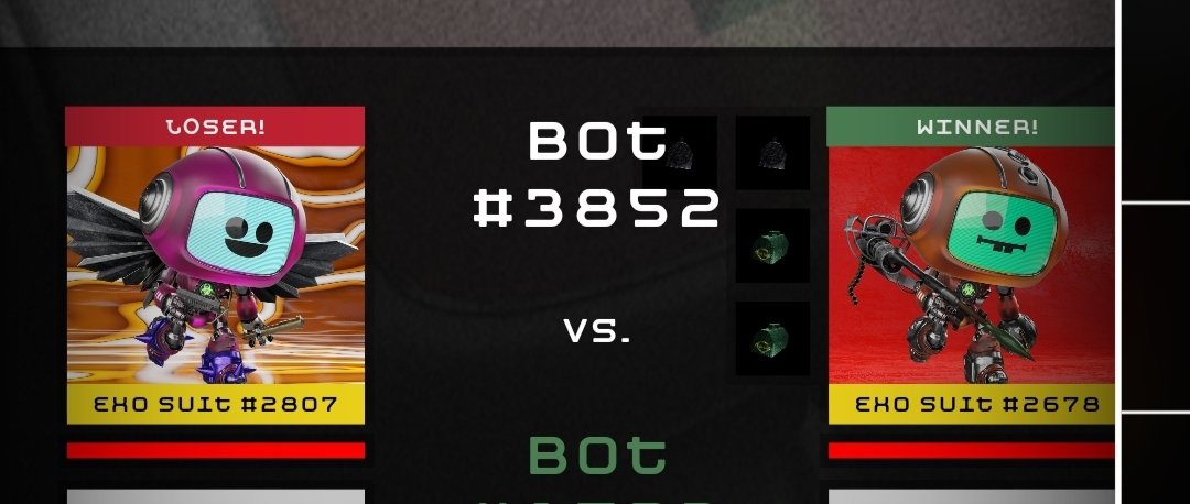 beepcuriousNFT's tweet photo. Fred & Ernie lost. Used last of my toolboxes so live to fight another day - just!!
PLEASE if you can help out with toolboxes let me know 🙏❤ Love my lil guys ❤💚❤💚🔥
@BeepBoopBotz
@AliceBeeps
#BeepBoop
#BeepBoopArmy
#BeepBoopBattle
#P2E
#P2EGame
❤🔥 https://t.co/kaA0W9SBYd