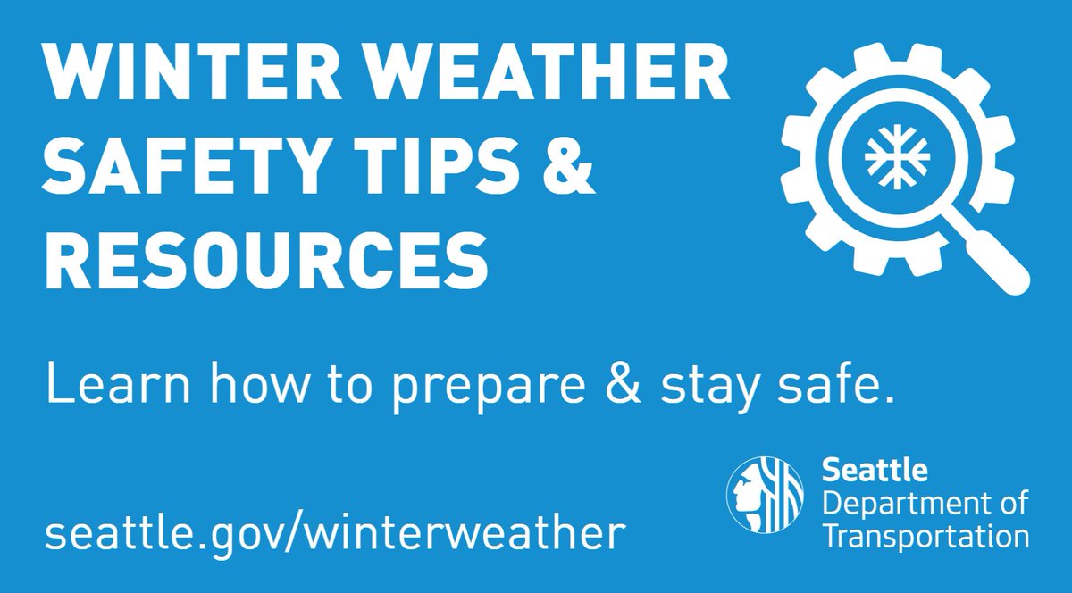 Prepare for winter weather. Visit our website for helpful resources. seattle.gov/winterweather
❄️Know the weather forecast 
❄️Prep for cold weather
❄️Help your neighbors
❄️Get snow removal supplies
❄️Prep first aid &amp; emergency supplies
❄️Learn the plowed routes
