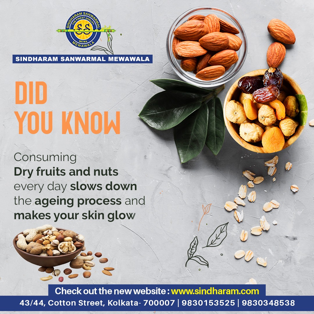 DID YOU KNOW?
Inculcating dryfruits and nuts in your daily lifestyle not only boosts your immunity but also helps slow the ageing process and makes you glow 😍🥰

#sindharamsanwarmalmewawala #dryfruits #nuts #apricot #walnut #healthyfood #food #premiumdryfruits #healthylifestyle