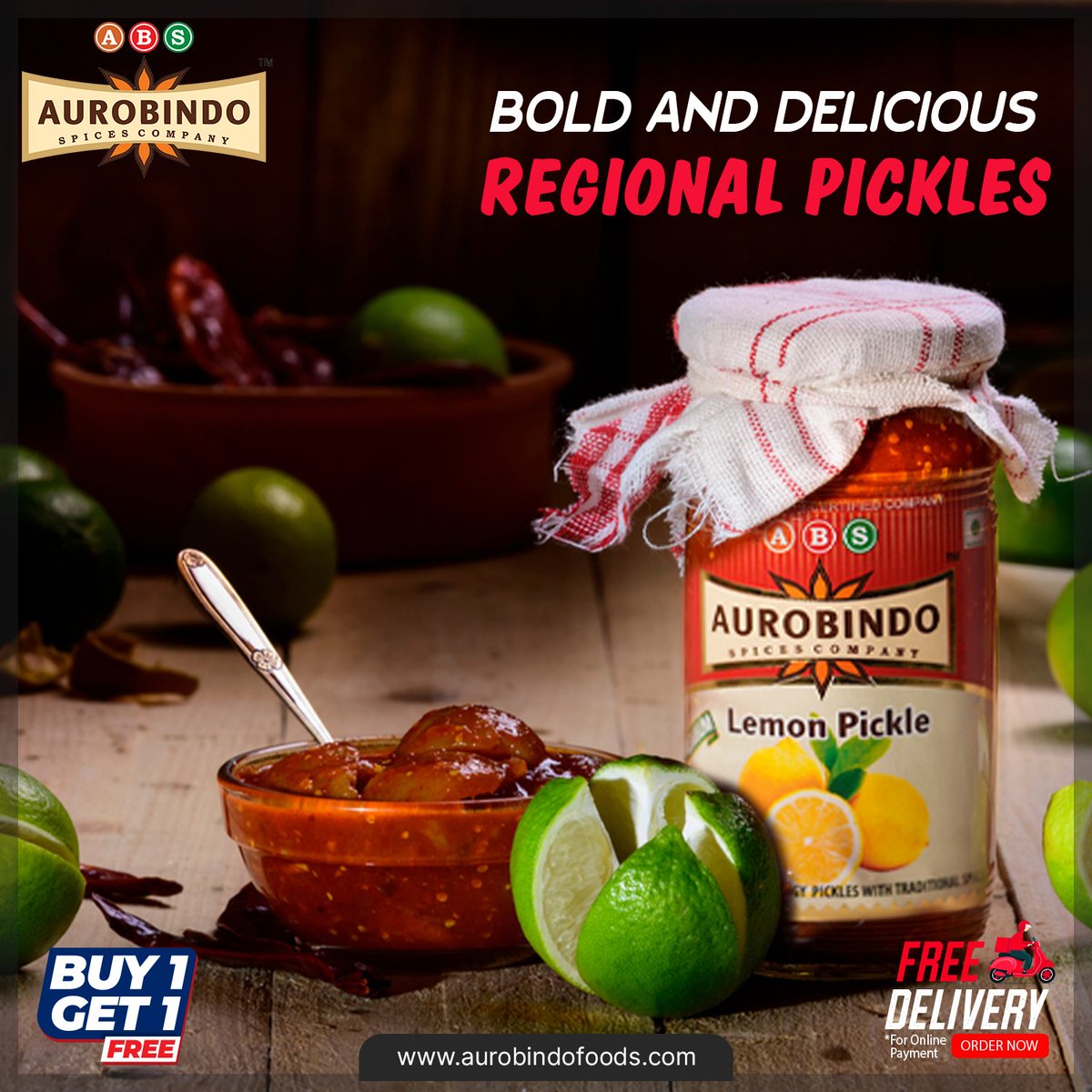 AurobindoSpices's tweet photo. Bold and delicious regional pickles give your regular meals a little warmth and variety.

TAKE 2 AND PAY FOR 1.

Order: https://t.co/dDMDd9kly0
Call: 8374317009, 8374418009.

#pickles #lemonpickle #lemon #spices #chicken #masala #mutton #aurobindofoods #specialoffer #buy1get1free https://t.co/9XPpmBWUqo