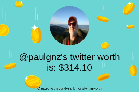 paulgnz's tweet photo. My Twitter worth is: $314.10

Find yours with https://t.co/VY03y4eCtI

⠀ https://t.co/HFjteEqcwR