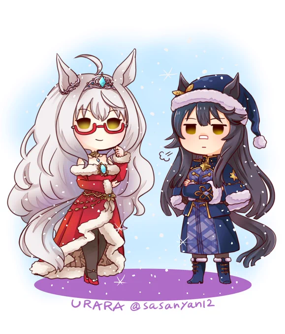 ビワハヤヒデとナリタブライアンクリスマス衣装 