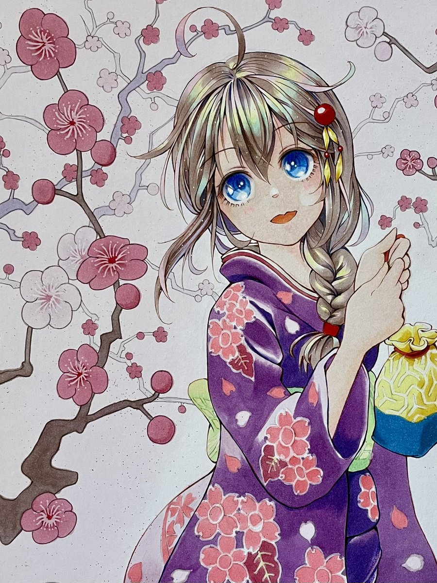 時雨(艦これ) ,時雨改二 「早春の神社の境内でのひとコマ…みたいなイメージで描いてみました。。。 」|おかめのイラスト