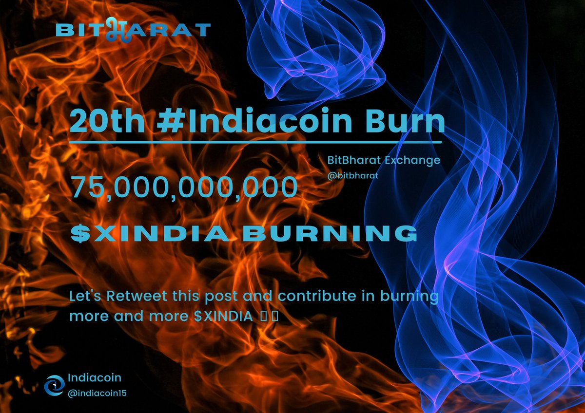 indiacoin15's tweet photo. So far, we have successfully completed our 19 $India coin burning events. On the eve of #NewYear2023 it will be our last periodical #burn
But, that's not the last burn. We will keep continue burning #Indiacoin in future as a part of some tasks and events. https://t.co/UFacobrogP