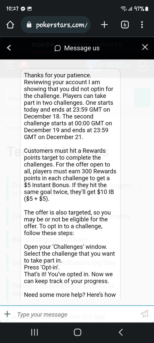 krahnic99's tweet photo. @PokerStars this is unfortunately what the PokerStars "customer service" has become. It's pretty disappointing and pretty unprofessional. Pretty much the opposite of what customer service is supposed to be https://t.co/3w6UbM70E8