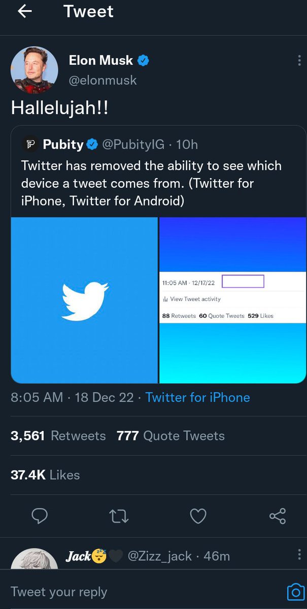 firew_bini's tweet photo. @elonmusk Still it says twitter for iPhone https://t.co/UMLi2SomIy