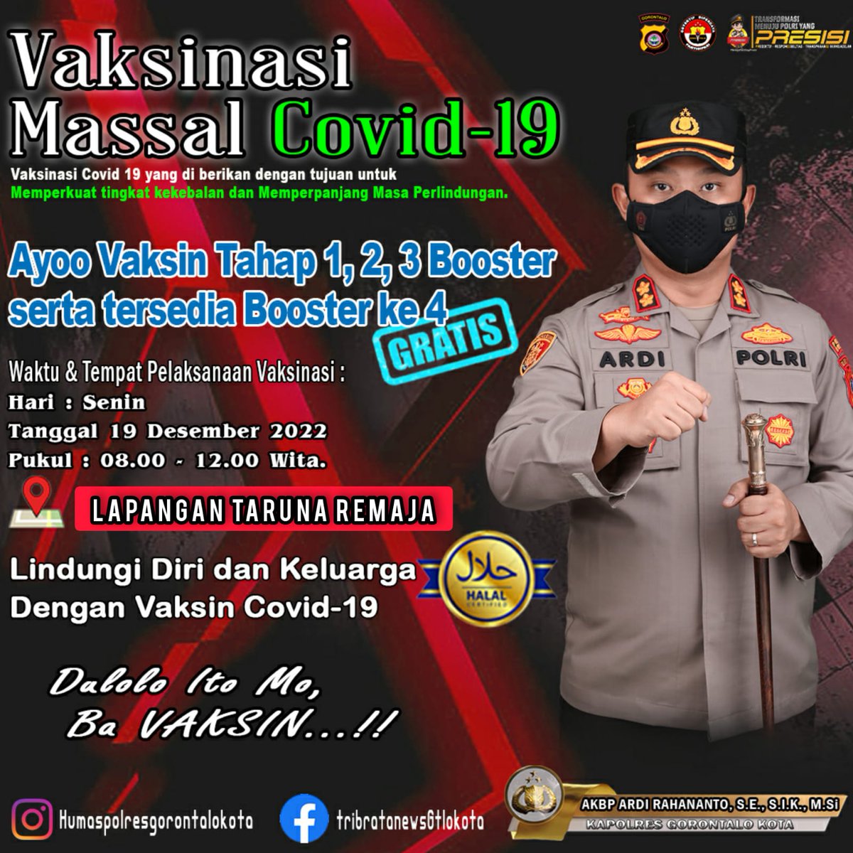 Shendy2006's tweet photo. #KapolresGorontaloKota #PolresGorontaloKota #polripresisi #HumasPolresGorontaloKota #ListyoSigitPrabowo #Vaksin
#polsekkotaselatan https://t.co/OpNLPVmPuV