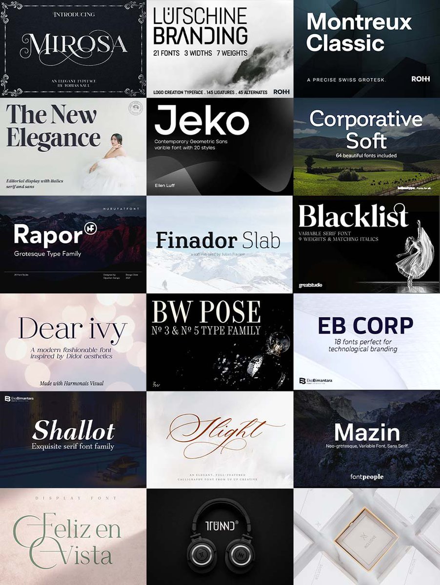 Doratypefoundry's tweet photo. The Font Enthusiast’s Spectacular Selection.

For any designer who wishes to add a burst of professionalism to their collection, The Font Enthusiast’s Spectacular Selection has arrived!

 - 👉https://t.co/De2MDkP987 https://t.co/mfnYyYZH7j