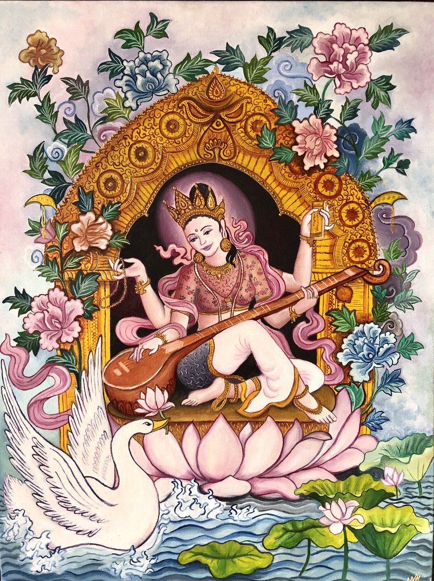 artbot5's tweet photo. Original Author : @ArtistM_

Have a blissful morning everyone.🤩
Goodness Saraswati 🙏🏻.
Oil painting vs Digital painting.
.
#digitalpainting #NFTCommunity #nftart #NFT #ArtistOnTwitter https://t.co/77US2vqmil