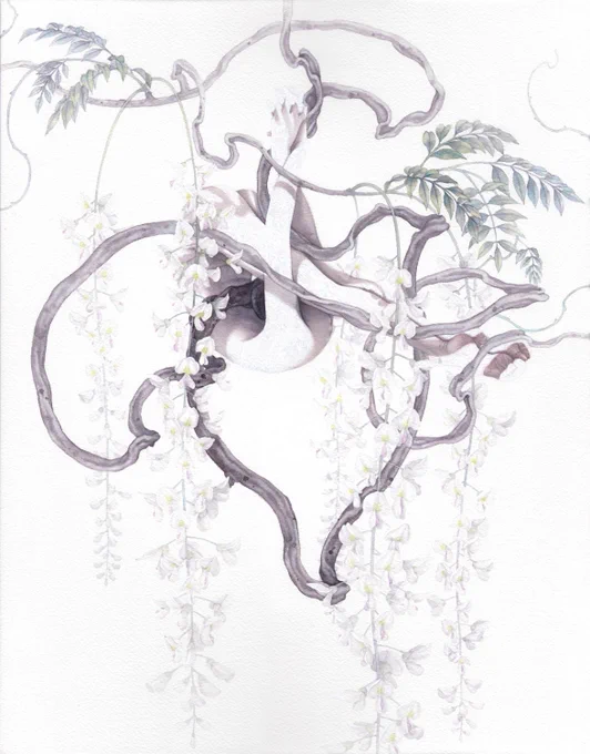 先日の個展で展示した作品からも。#アナログ絵 #透明水彩 