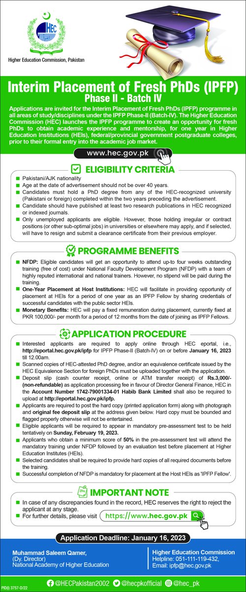 Interim Placement of Fresh PhDs