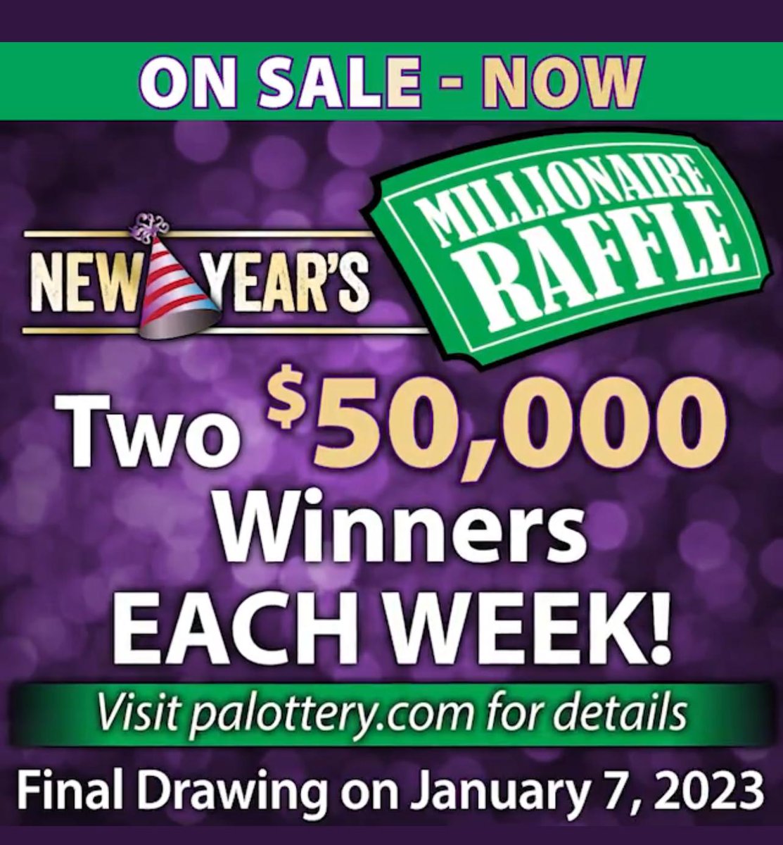 ClaimingagentJ's tweet photo. New Year’s Millionaire Raffle tickets are now on sale! send a message ...Dm, Your chance to become a millionaire and win other prizes, including two prizes awarded each week of $50,000! https://t.co/5mDxXKX09E