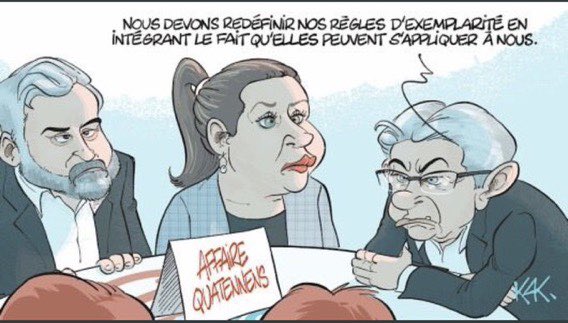 GRAFFICSTUDIOS's tweet image. Vous vouliez imposer sans doute la démocratie selon saint #Melenchon ! Vous savez celle qu’il vient de mettre en place comme politique de nomination à la tête de la #LFI … Et en y mettant le condamné #mbompard et en imposant le retour du tuche claqueur #AdrienQuatennens !