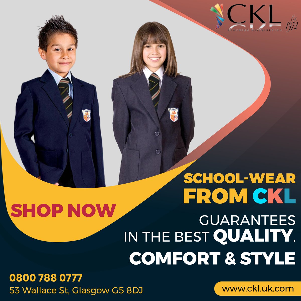A one stop shop for all your school wear needs. Welcome to CKL world. Guarantees the best in quality, comfort and style.
Visit us on ckl.uk.com,
 #ckl #schooluniform #schooluniformshopping #schooluniformsupplier #schooluniformstyle #schooluniformstores
