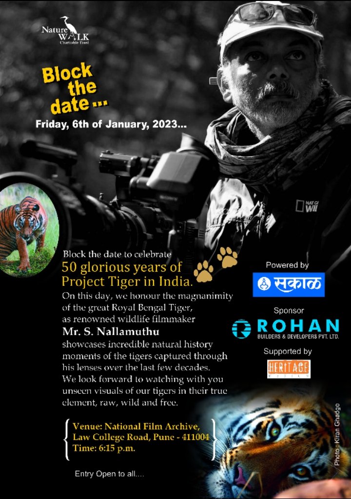 Nallas_Ark's tweet photo. Block the date... #wildlife #Pune #tadoba #TigerPride #projecttiger https://t.co/N0A6NubnEu