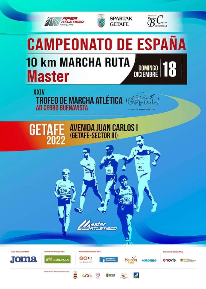 DeporteGetafe's tweet photo. ‼️NO LO OLVIDES ‼️ Hoy vuelve a #Getafe el mejor #Atletismo con el Campeonato de España Master de 10 Km. Marcha en Ruta 🏆🇪🇦 y el XXIV Trofeo de Marcha Atlética A.D. Cerro Buenavista.
¡¡¡ NO TE LO PIERDAS !!! 😉
#Deporte #DeporteenGetafe #MarchaAtlética #GetafeVuela #FlyGetafe https://t.co/gVdDpfNHWg
