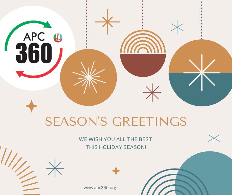 APC360Degrees's tweet photo. Let’s spread love, hope and the belief in a greater Nigeria to come, this Christmas! With @Official_ABAT and @KashimSM every Nigerian will be a winner! @Merrychristmas https://t.co/7OSdbd76xv