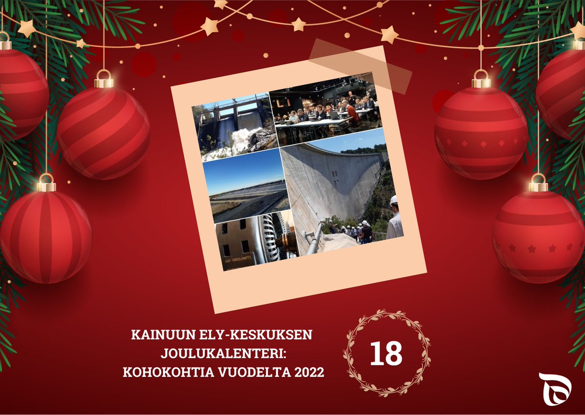 1/Luukku 18: Patoturvallisuusviranomaisella on ollut kiireinen vuosi ympäri Suomea – ja ulkomaillakin! Tarkastusten ohella arkeen on kuulunut koulutusta ja seminaareja sekä lukuisia lausuntoja. Tänä vuonna järjestettiin mm. pohjoismainen patoseminaari Helsingissä. #KainuunELY