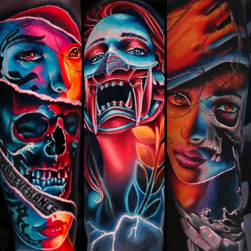 BrandonBond's tweet photo. 3 of my favorite #tattoos done in 2022. https://t.co/RGzK6wgqQV https://t.co/1nAFdiW6X9