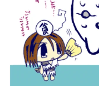 弊社の貧乏神はずっと渋団扇もってるヨ 