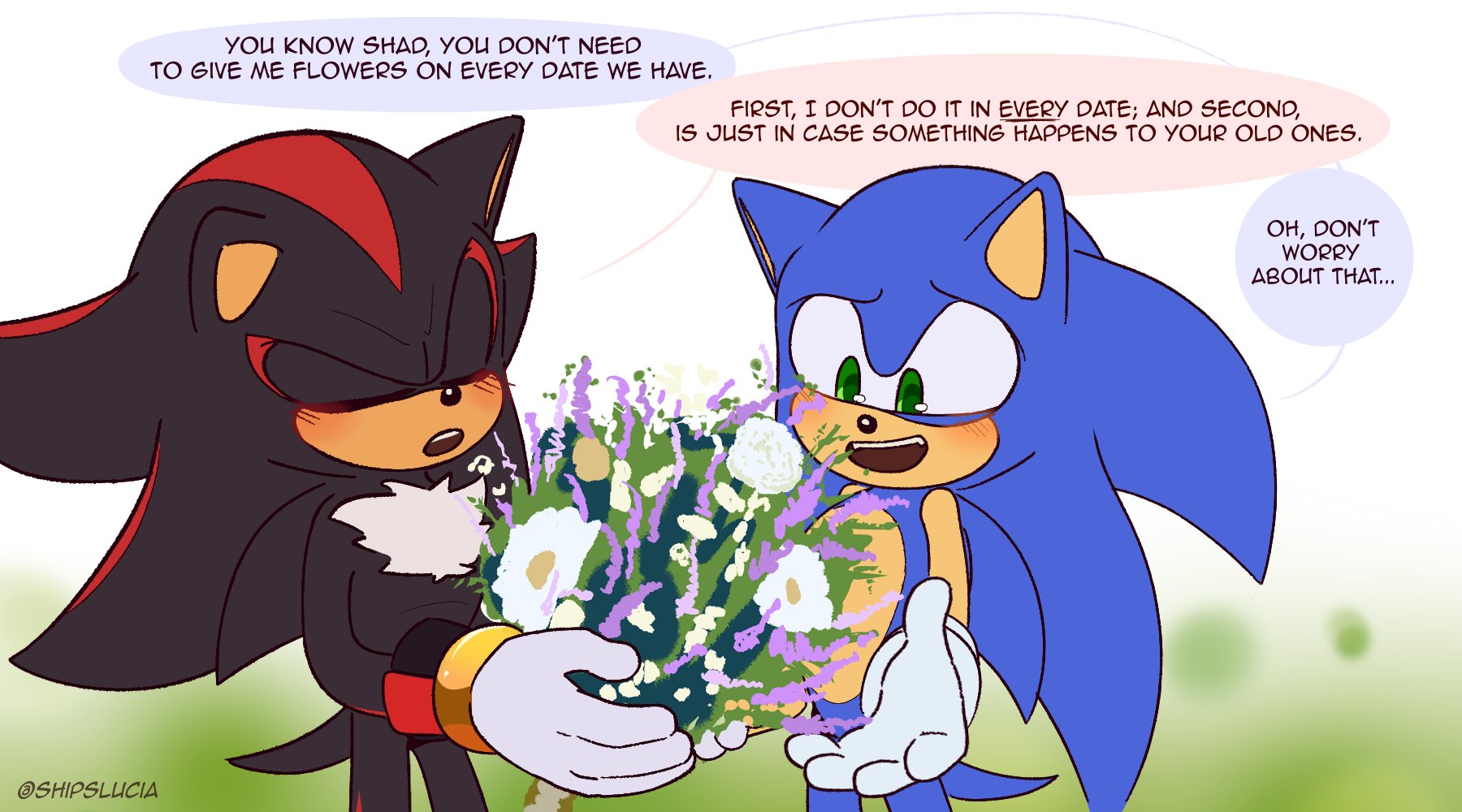 Lucía Ship Art!🇦🇷 on X: HC Sonadow: Shadow likes Sonic's