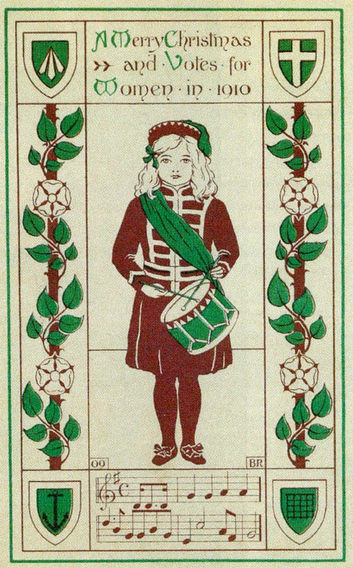 womensart1's tweet photo. UK Women's Suffrage Christmas card from the Women's Social and Political Union, 1909. #Womensart https://t.co/iKkckUjNIT