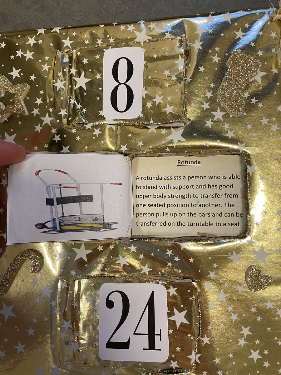 kerri_schOT's tweet photo. Good morning π
Behind our festive #OTMAS dooor no. 18 we have another piece of great equipment today.. a rotunda! Amazing at helping people stand and transfer πππΌ https://t.co/txlpUw8x70