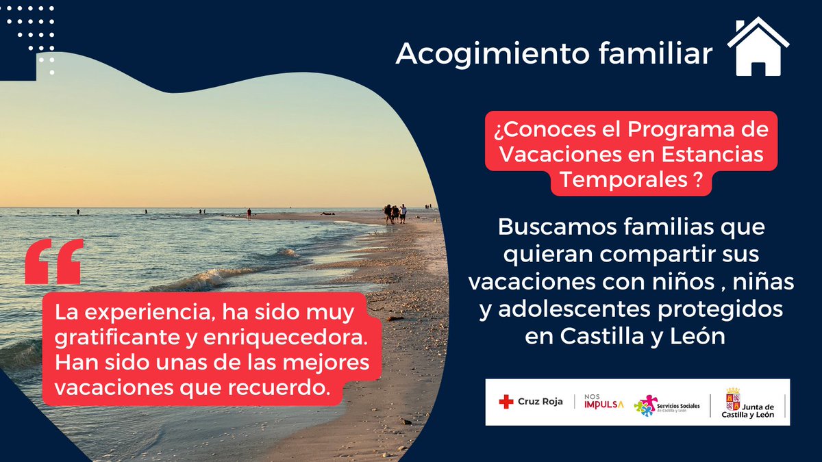 CruzRojaSalaman's tweet photo. Si sientes el deseo de ayudar, puedes participar en el #ProgramaVacaciones de @familiajcyl 
Familias solidarias de cualquier tipo se comprometen a compartir su tiempo de vacaciones con niñ@s y adolescentes de entre 7 y 17 años, pertenecientes al Sistema de Protección @jcyl https://t.co/u3w4eI7rgA