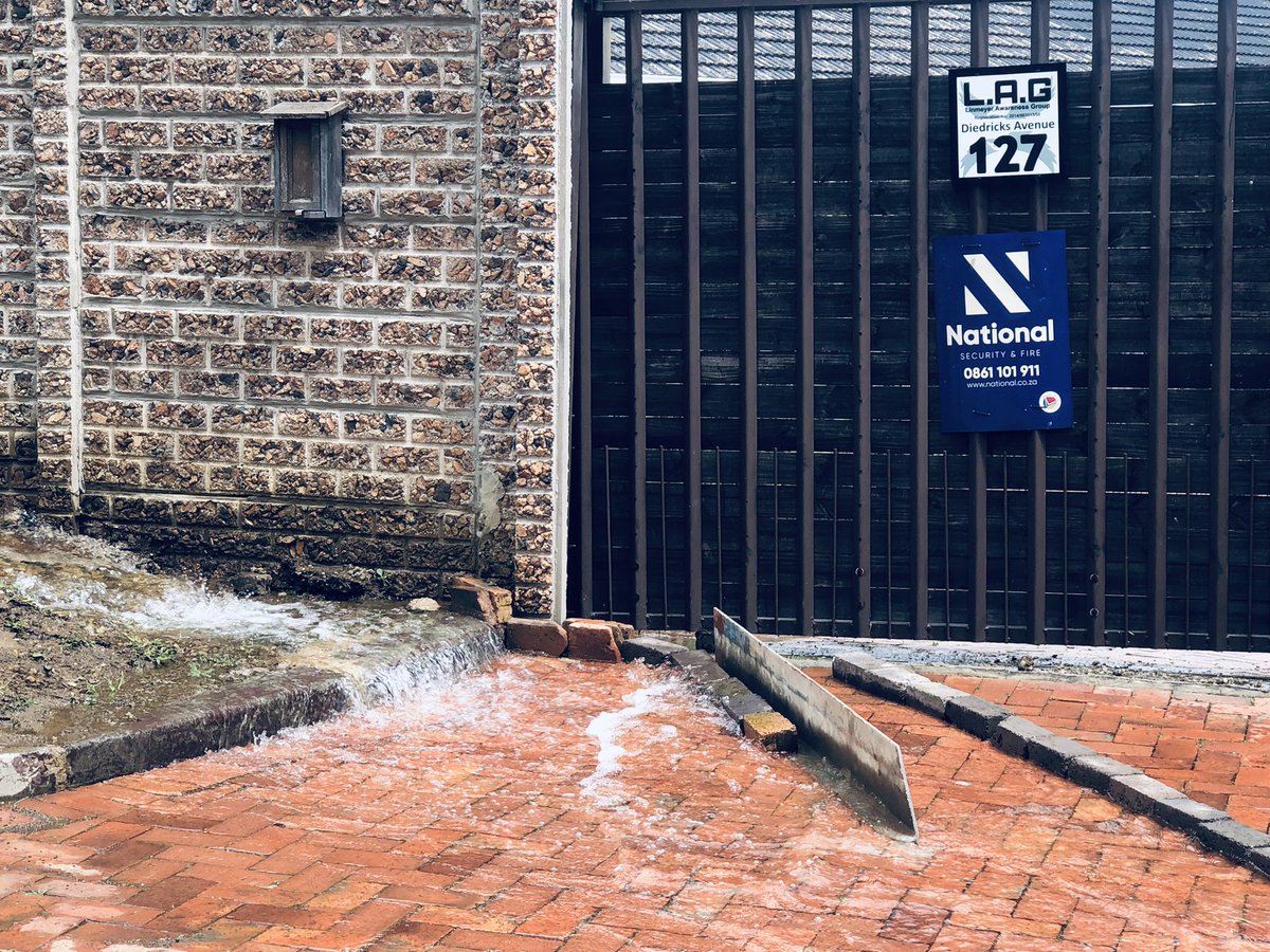 LalaRSA's tweet photo. @JHBWater massive water leak outside this house on Diedricks road in Linmeyer. Address on picture. Been reported already but been going for days!! https://t.co/hbGZh4LAtr