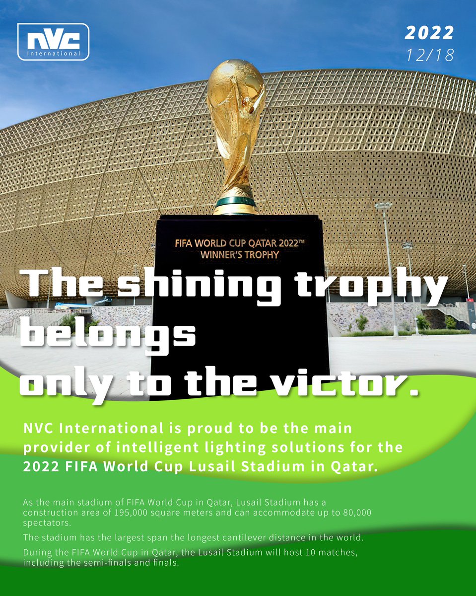 NVCI_Corp's tweet photo. ⚽️ #FIFAWorldCup | FINAL MATCH 🏆

Argentina 🇦🇷 🆚 🇫🇷 France

One &amp; Only Champion!

#nvcinternational #NVC #NVCI #FIFAWorldCupQatar2022 #WorldCup #WorldCup2022 #lightingsolutions #outdoorlighting #indoorlighting https://t.co/IPylu2qakn
