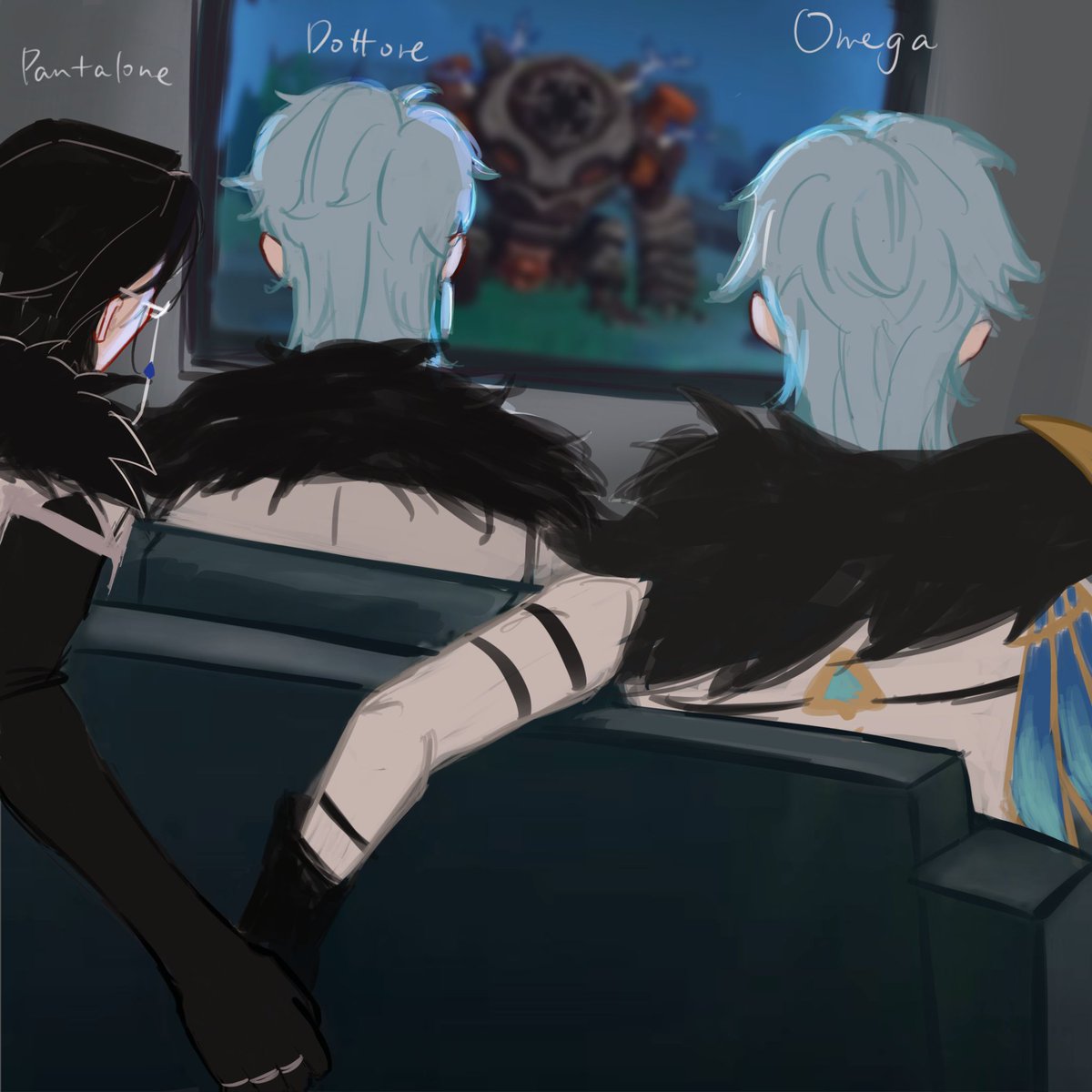 _ShiHeng_'s tweet photo. #pantalone #dottore #dottolone
#panttore 
3p(?)

🧪: Where is your hand, Omega? I mean the left one. https://t.co/Cify6Nm7RK