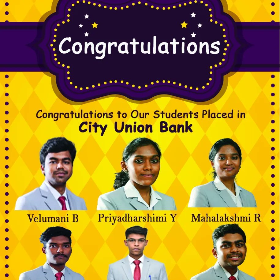 Gnanambschool's tweet photo. Congratulations Druckers (2021-2023) batch for your placement in City Union Bank #GSBUNITE https://t.co/mkVWmlC0xR