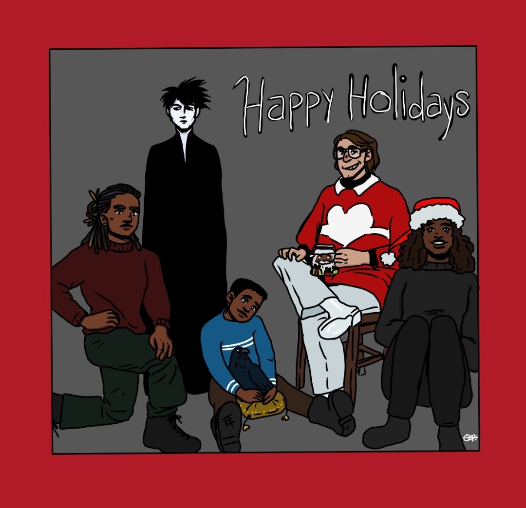 anarchy_simple's tweet photo. #HappyHolidays
#TheSandman #EndlessFamily #dreamoftheendless #deathoftheendless #RoseWalker #JedWalker #HobGadling #MatthewTheRaven #holidays
We don't know what holidays they celebrate, so this is holiday wise ambiguous.
But #HappyHanukkah for those who celebrate. https://t.co/WpWn6hzQCd