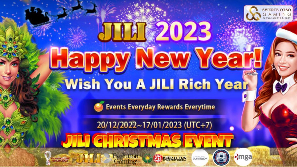 SwerteOtso's tweet photo. One of our Favorite Game Provider is also Celebrating Christmas and New Year to us mga Ka Swerte Gamers. JILI is wishing us a JILI Rich New Year for each and everyone🥳 Lets all claim Swerte Tayo ngayong araw mga Ka Swerte. 👌 💸Event Time: 12/20 to 01/17 https://t.co/ehU7msYmc6