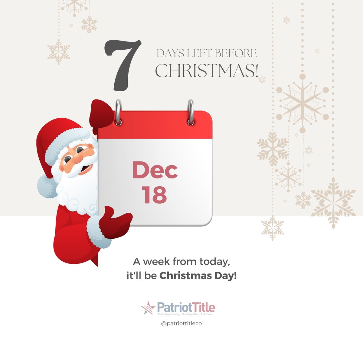 patriottitleco's tweet image. A week from today will be Christmas! Have you done your weekend Holiday shopping? 🤩✨

.
.
.

For your closing and escrow needs, please email info@patriottitletx.com

#patriottitletx #goodmorning #holiday #holidayshopping #christmas #christmascountdown #houston #texas