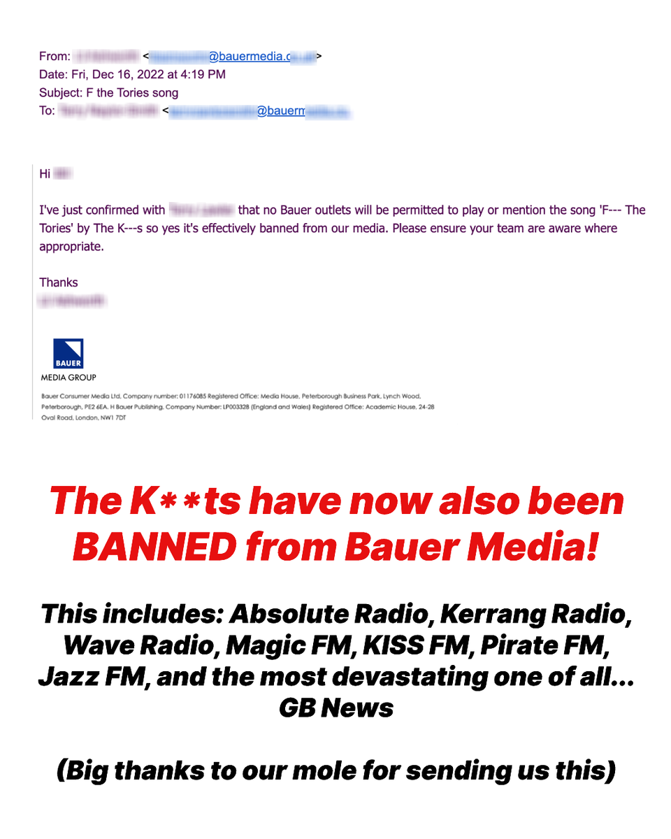 How would YOU like to spend 59p on a track that has been BANNED from the nation's media, possibly making it the UK's official Christmas No.1? 

Let's make them have to play it on the Radio 1 Chart Show this Friday

🟦 theconservatives.info