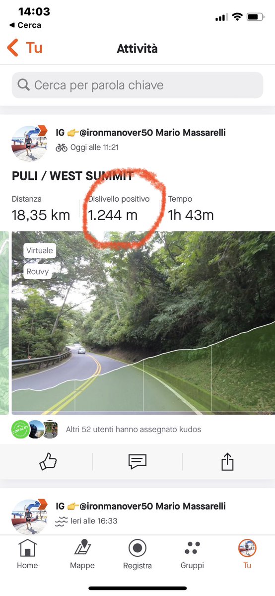 massarellimario's tweet photo. Very hard challenge on my #wahookickr with my favourite indoor cycling app #rouvy . So my indoor bike week ended with almost 3000mt of disnivel and some new #peakperformances of my #heartrate like #trainingpeaks say 😉.
I love cycle outside but #smartrainer and #rouvyapp are top! https://t.co/x212DKEPyL