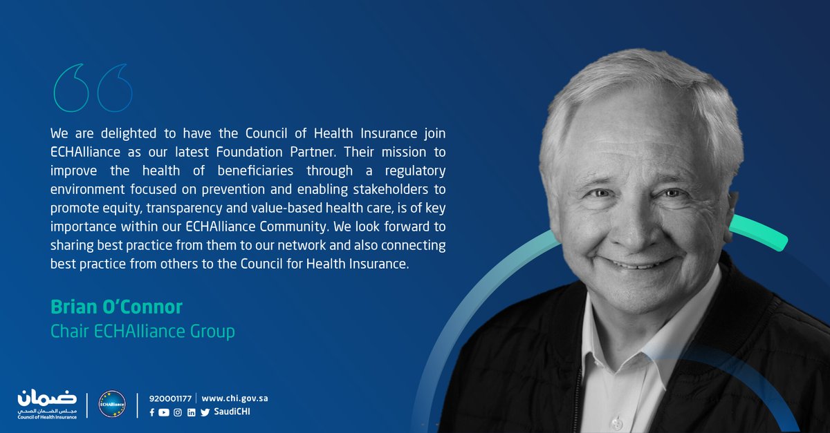 SaudiCHI's tweet photo. Chair ECHAlliance Group
“We are delighted to welcome #CHI to #ECHAlliance”
#InsureToAssure https://t.co/lHzjnY8tJH
