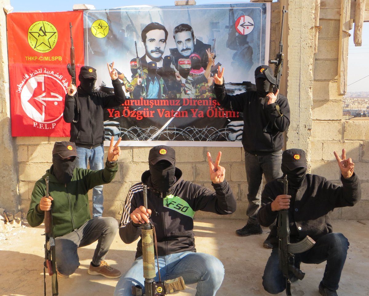 MlspbThkp's tweet photo. THKP-C/MLSPB released photos of the fighters celebrating the 55th anniversary of PFLP in Palestine.

People's Liberation Party-Front of Turkey/Marxist–Leninist Armed Propaganda Unit #THKP_C/#MLSPB

#PFLP🇵🇸 #Palestine #FHKC 

 #انطلاقتنا_مقاومة https://t.co/9iU791lb0q