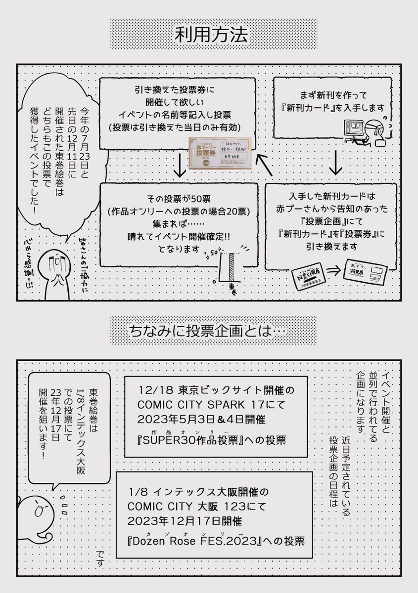 大変遅くなってしまい 申し訳ありません…!

【12/11 絵巻で募集した新刊カードの最終枚数のお知らせ】です!
ほか、今後の予定やお願いなども追記してますので
皆さんで共有していただけたらありがたいです…!!(1/2) 